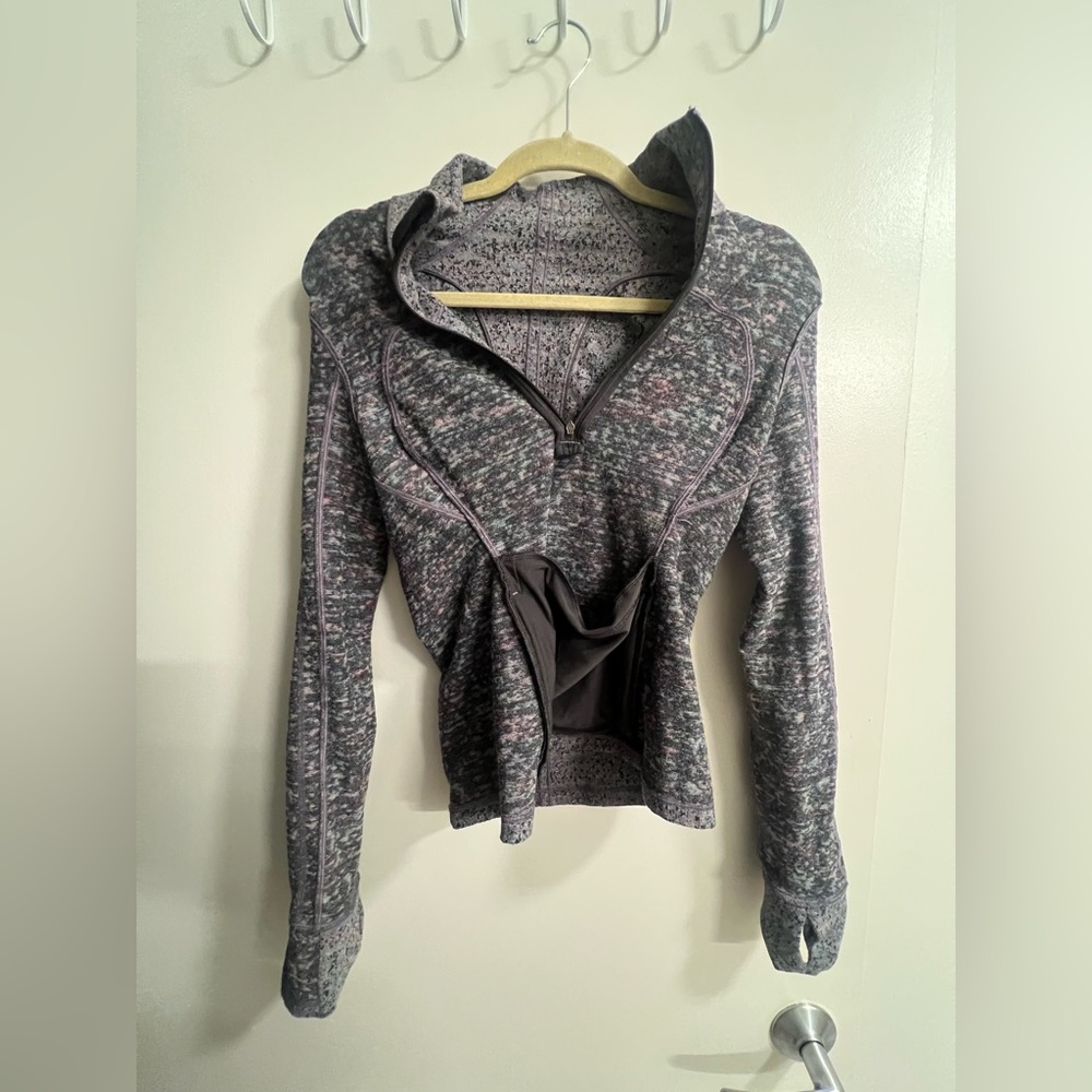 lululemon athletica | Women’s Multi-Color Heathered Gray Zip-Up Long Sleeve - Picture 14 of 15